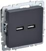 Розетка BRITE USB A+A 3.1А РЮ10-1-БрГ механизм графит IEK BR-U21-D31-K53 - УПС инжиниринг