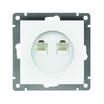 Розетка компьютерная 2-м СП Афина RJ45 кат.5E механизм бел. Universal A1086 - УПС инжиниринг
