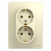 Розетка 2-м СП Glossa 16А IP20 с заземл. в сборе беж. SE GSL000224 - УПС инжиниринг