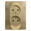 Розетка 2-м СП Glossa 16А IP20 без заземл. в сборе титан SE GSL000420 - УПС инжиниринг