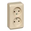 Розетка 2-м ОП Этюд 16А IP20 250В без заземл. без защ. шторок крем. SE PA16-005K - УПС инжиниринг