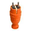 Вилка прямая с заземл. IP44 каучук оранж. TOKOV TKE-C10-KV-Z - УПС инжиниринг