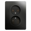 Розетка 2-м СП Glossa 16А IP20 без заземл. в сборе антрацит SE GSL000720 - УПС инжиниринг