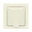 Розетка 1-м СП Афина 16А IP20 с заземл. с крышкой в сборе сл. кость (ivory) Universal A0029-I - УПС инжиниринг