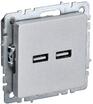 Розетка BRITE USB A+A 3.1А РЮ10-1-БрА механизм алюм. IEK BR-U21-D31-K47 - УПС инжиниринг