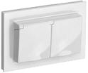 Розетка 2-м СП BRITE РСбш12-3-44-БрБ 16А в сборе IP44 с крышкой бел. IEK BR-R26-16-44-K01-F - УПС инжиниринг