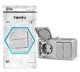 Блок ОП Dita (розетка 16А 250В с заземл. + 2-кл. выкл. 10А) IP54 сер. TOKOV ELECTRIC TKL-DT-V2RZ-C06-IP54 - УПС инжиниринг