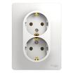 Розетка 2-м СП Glossa 16А IP20 с заземл. в сборе бел. SE GSL000124 - УПС инжиниринг