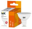 Лампа светодиодная Eco MR16 7Вт 3000К тепл. бел. GU5.3 630лм 230-240В IEK LLE-MR16-7-230-30-GU5 - УПС инжиниринг