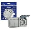 Блок ОП Nix (розетка 16А 250В с заземл. + 2-кл. выкл. 10А) IP54 сер. TOKOV ELECTRIC TKE-NX-V2RZ-C06T-IP54 - УПС инжиниринг