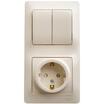 Блок комбинированный Glossa (розетка защ. шторки с заземл.+ 2-кл. выкл.) беж. SE GSL000274 - УПС инжиниринг