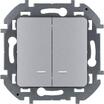 Выключатель 2-кл. Inspiria 10А IP20 250В 10AX с подсветкой/индикацией механизм алюм. Leg 673632 - УПС инжиниринг