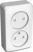 Розетка 2-м ОП Этюд 16А IP20 250В защ. шторки без заземл. бел. SE PA16-006B - УПС инжиниринг