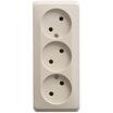 Розетка 3-м ОП Этюд 16А IP20 250В без заземл. без защ. шторок крем. SE PA16-009K - УПС инжиниринг