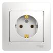 Розетка 1-м СП Glossa 16А IP20 с заземл. в сборе бел. SE GSL000142 - УПС инжиниринг