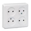Розетка 4-м ОП Этюд 16А IP20 250В без заземл. без защ. шторок бел. SE PA16-205B - УПС инжиниринг