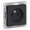 Розетка 1-м СП AtlasDesign 16А IP20 без заземл. без защ. шторок механизм карбон SE ATN001041 - УПС инжиниринг
