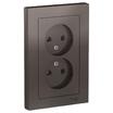 Розетка 2-м СП AtlasDesign 16А IP20 без заземл. в сборе мокко SE ATN000620 - УПС инжиниринг