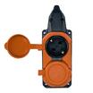 Колодка удлинителя 2-м с заземл. 16А IP44 каучук оранж. TOKOV TKE-C10-KK2-Z - УПС инжиниринг