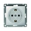 Розетка 1-м СП Афина 16А IP20 с заземл. механизм серебр. Universal A0028-S - УПС инжиниринг