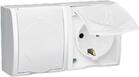 Розетка 2-м ОП Simon15 16А IP54 250В с заземл. Schuko защ. шторки с крышкой винт. клеммы бел. Simon 1594443-030 - УПС инжиниринг