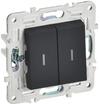 Выключатель 2-кл. SKANDY 10А SK-V09G с индикацией графит IEK SK-V20-1-10-K53 - УПС инжиниринг