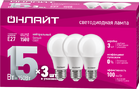 Лампа светодиодная 90 607 OLL-A60-15-230-4K-E27-PACK3 ОНЛАЙТ 90607 - УПС инжиниринг