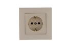 Розетка 1-м Karea RIZZ с заземл. керамика крем Makel 88010008 - УПС инжиниринг