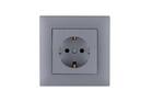Розетка 1-м Karea RIZZ STAR с заземл. сер. Makel 88065028 - УПС инжиниринг