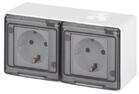 Розетка Эксперт 11-2504-01 2х2P+E гориз. IP55 шторки 16А-250В ОУ бел. Эра Б0063262 - УПС инжиниринг
