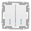 Выключатель 2-кл. СП Accent 6-105-01М 10А IP20 250В с подсветкой AL/CU бел. матов. Intro Б0063507 - УПС инжиниринг