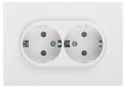Розетка 2-м СП Accent 6-205-01 16А IP20 250В 2P+E Schuko AL/CU бел. Intro Б0063485 - УПС инжиниринг