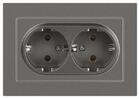 Розетка 2-м СП Accent 6-205-09 16А IP20 250В 2P+E Schuko AL/CU титан Intro Б0063500 - УПС инжиниринг