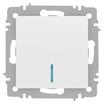 Выключатель 1-кл. СП Accent 6-102-01М 10А IP20 250В с подсветкой AL/CU бел. матов. Intro Б0063466 - УПС инжиниринг