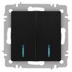 Выключатель 2-кл. СП Accent 6-105-05 10А IP20 250В с подсветкой AL/CU антрацит Intro Б0063516 - УПС инжиниринг