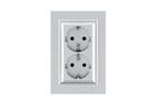 Розетка 2-я с/з СП Karea 16А IP20 серебр. Makel 56065082 - УПС инжиниринг
