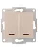 Выключатель 2-кл. 1п СП Karina 10А IP20 с подсветкой механизм крем. LEZARD 707-0388-112 - УПС инжиниринг