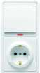 Блок БКВР-056 Бэлла (1-кл. выкл. с подсветкой + розетка с заземл.) бел. Кунцево 5821 - УПС инжиниринг