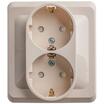 Розетка 2-м СП Этюд 16А IP20 250В с заземл. защ. шторки крем. SE PC16-008K - УПС инжиниринг