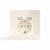 Розетка 1-м СП Pixel с заземл. с 2-мя заряд. устр. USB тип A+A механизм беж. TOKOV ELECTRIC TKE-PX-R1U2A-C02 - УПС инжиниринг