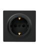 Розетка 1-м ОП LETO с заземл. ПБТ черн. бархат LEZARD 752-4200-122B - УПС инжиниринг