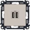 Розетка USB 2-м Valena Life 240В/5В 1500мА с лицев. панелью механизм сл. кость Leg 753512 - УПС инжиниринг