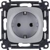 Розетка 1-м СП Valena Allure 16А IP2X 250В 2P+E безвинтов. клеммы с лицев. панелью механизм алюм. Leg 753921 - УПС инжиниринг