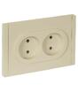 Розетка 2-м СП FORTE&PIANO FP426 10А без заземл. без защ. шторок безвинт. крепл. ваниль IEK FP-R20-10-1-K10 - УПС инжиниринг
