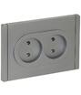 Розетка 2-м СП FORTE&PIANO FP526 10А без заземл. без защ. шторок безвинт. крепл. сталь IEK FP-R20-10-1-K46 - УПС инжиниринг