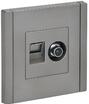 Розетка 2-м TV+RJ45 кат.5E FORTE&PIANO FP536 сталь IEK FP-AK20-1-K46 - УПС инжиниринг