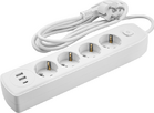 Удлинитель 4х5м с заземл. 10А IP20 90 843 OPE-USB-04-500-ESC-3x1 USB 2xType-A + Type-C с кнопкой ОНЛАЙТ 90843 - УПС инжиниринг