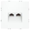 Розетка компьютерная 2-м СП S70 RJ45 + RJ45 кат.6 механизм бел. матов. Voltum VLS060202 - УПС инжиниринг