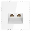 Розетка компьютерная 2-м СП S70 RJ45 + RJ45 кат.6 механизм бел. глянцевый Voltum VLS060201 - УПС инжиниринг