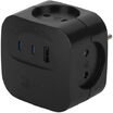 Разветвитель 4-м SP-4-3USBAC-B + 3 USB A+C со шторками 10А черн. Эра Б0069084 - УПС инжиниринг